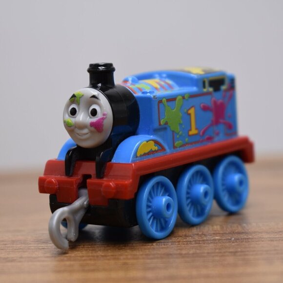 Paint Splattered Thomas - Thomas & Friends Trackmaster Engine Diecast Push Along - Picture 2 of 8